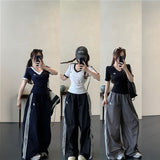 VネックトラックTシャツ&トラックパンツSET