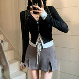 レイヤードモノトーンカーディガン