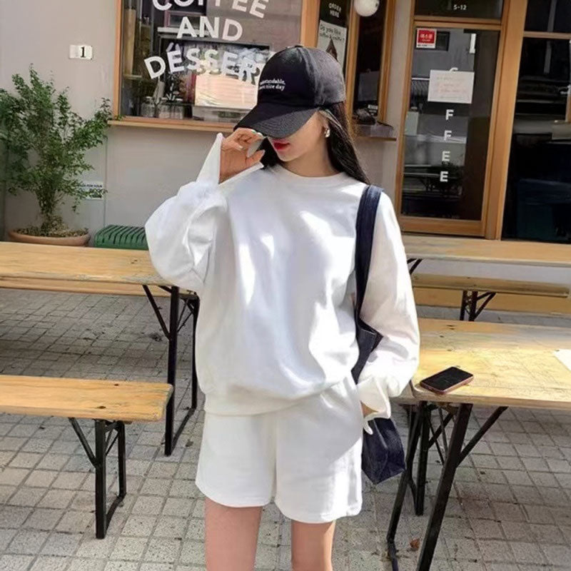 ワンカラースウェット&ショートパンツSET