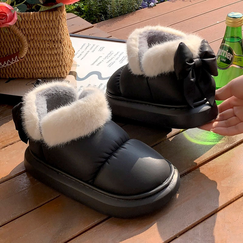 バックリボンスムースブーツ