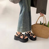 スリムクロスベルトハイソールサンダル