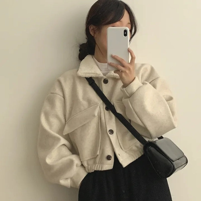 ボアカラーミドルジャケット