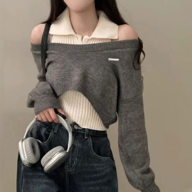 ノースリーブニット&レイヤードニットSET