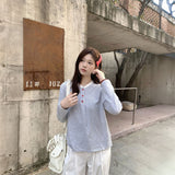 フレンチカラーボタンネックロンT