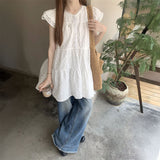 フラワーティアードチュニックワンピース