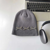 リボンスタッズリブビーニー