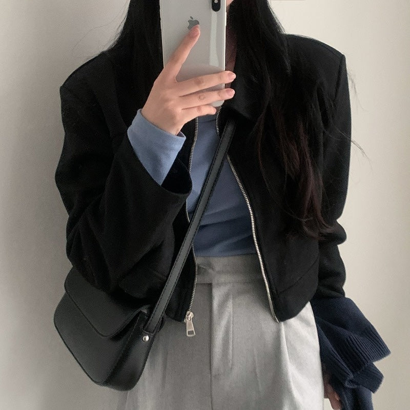 ジップスウェードジャケット