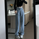 ラップデザインストレートデニム