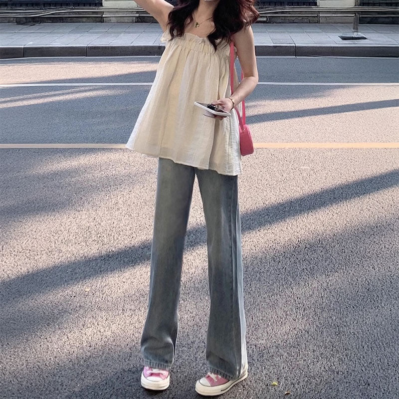 ライトウォッシュストレートデニム