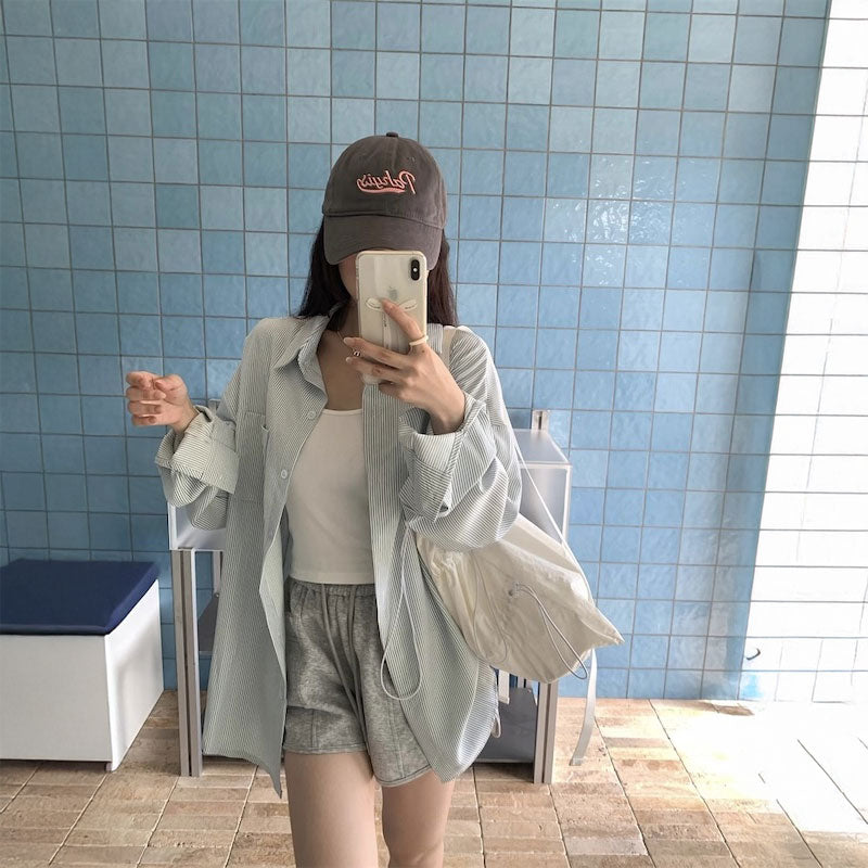 サマーストライプカラーシャツ