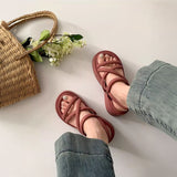 スリムクロスベルトハイソールサンダル