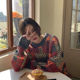 ツイードチェックウォームニット