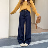 裏起毛ステッチワイドデニム