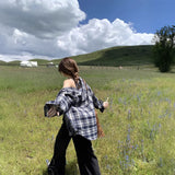 ルーズチェックネルシャツ