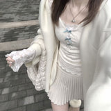 ブルーリボンスルーレースロンT