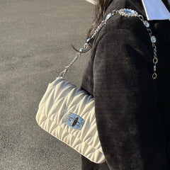 ビジューチェーンキルティングバッグ