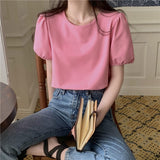 シンプルカラーパフTシャツ