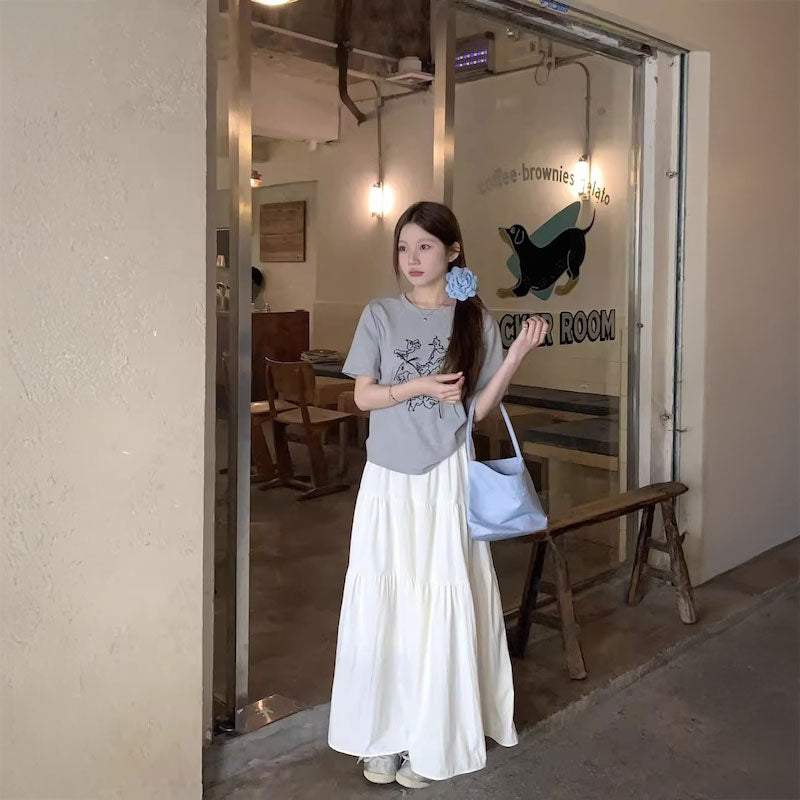 ボリュームタフタロングスカート