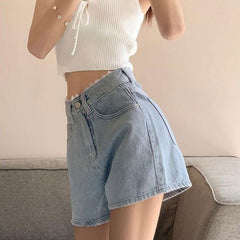 ウエストレースデニムショートパンツ