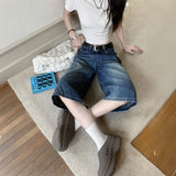 ルーズミドルハーフデニム