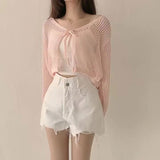 メッシュリボンボレロカーディガン