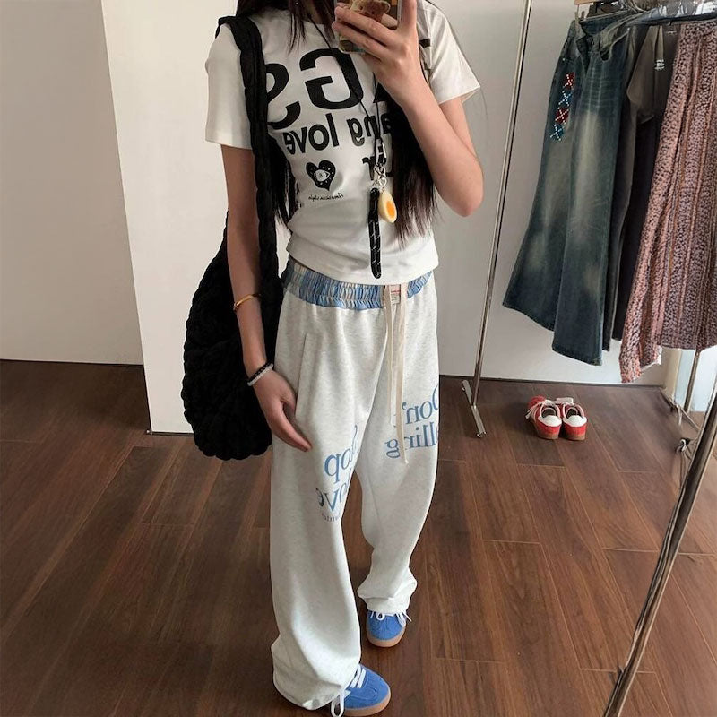 ロゴプリントルーズスウェットパンツ