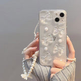 クリアパールリボンiPhoneケース