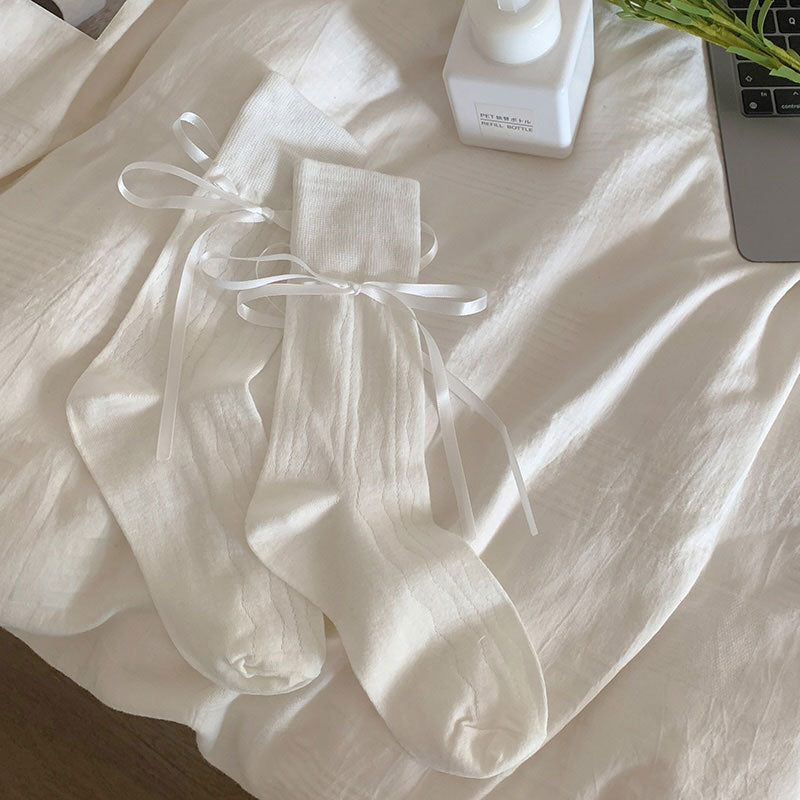 サテンリボンフラジールソックス