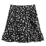 シャーリングフラワースカート