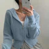 ダブルジップリブニットパーカー