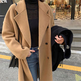 ダブルボタンウールロングコート