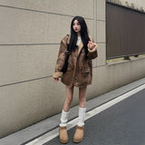 リバーシブルボアミディジャケット