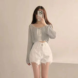 メッシュリボンボレロカーディガン