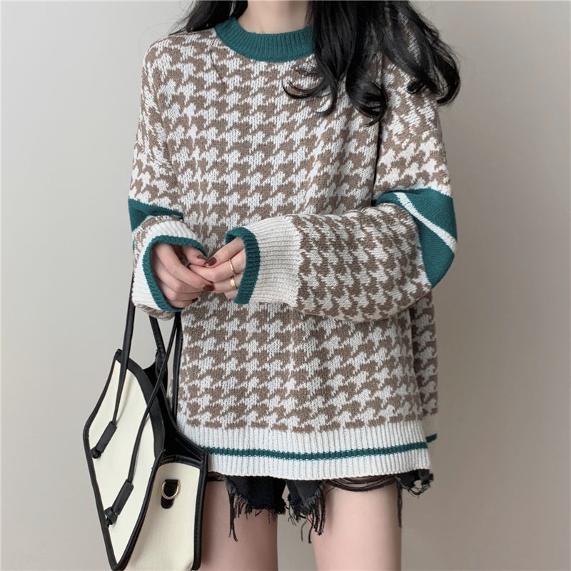 カジュアル千鳥ニット