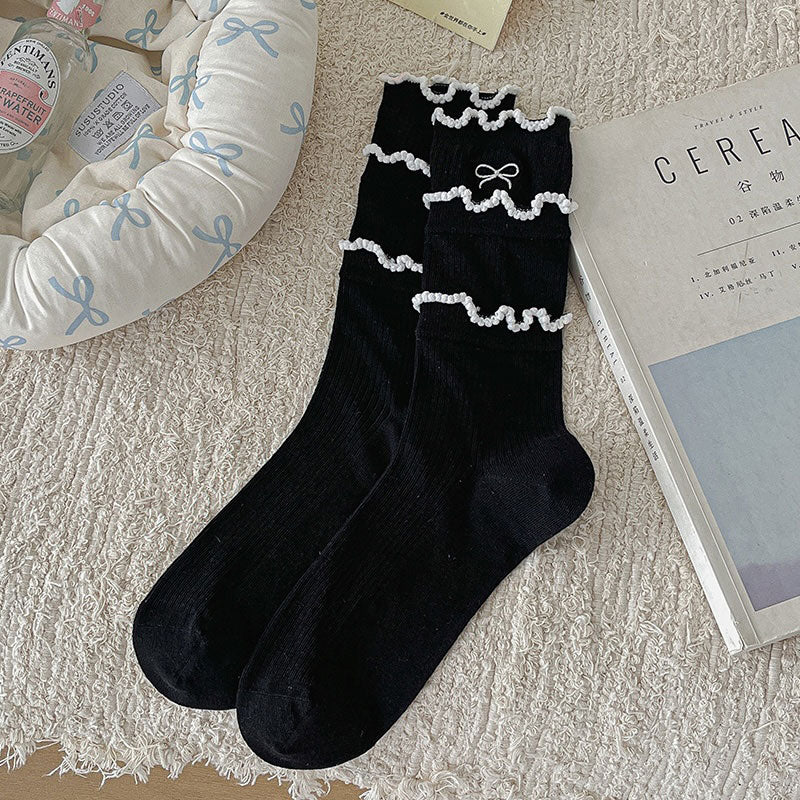 リボンティアードフリルソックス