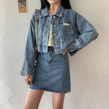 ワンポイントデニムジャケット&デニムスカートSET