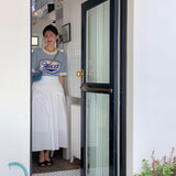 ブルーロゴメッシュサマーニット