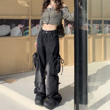 フリンジウォッシュデザインカーゴデニム