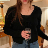 フロントタイリブカーディガン