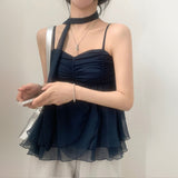 スカーフシアーキャミソールトップス