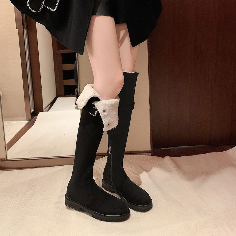 2wayバックルボアロングブーツ