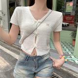 ミニリボンケーブルカーディガン