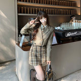 ブリティッシュジャケット&チェックスカートSET