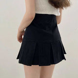 ダブルボタンプリーツデニムスカート