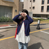 ハートボタンコントラストカーディガン