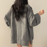 シンプルタートルネックニットワンピース