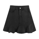 カジュアルデニムフリルスカート