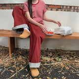 裏地ストライプカラーパンツ