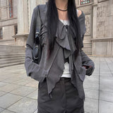 ルーズフリルリボンカーディガン