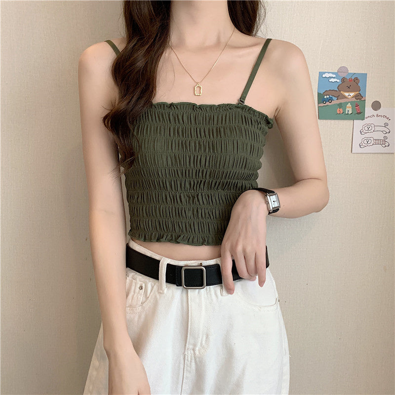 シャーリングギャザーキャミソール